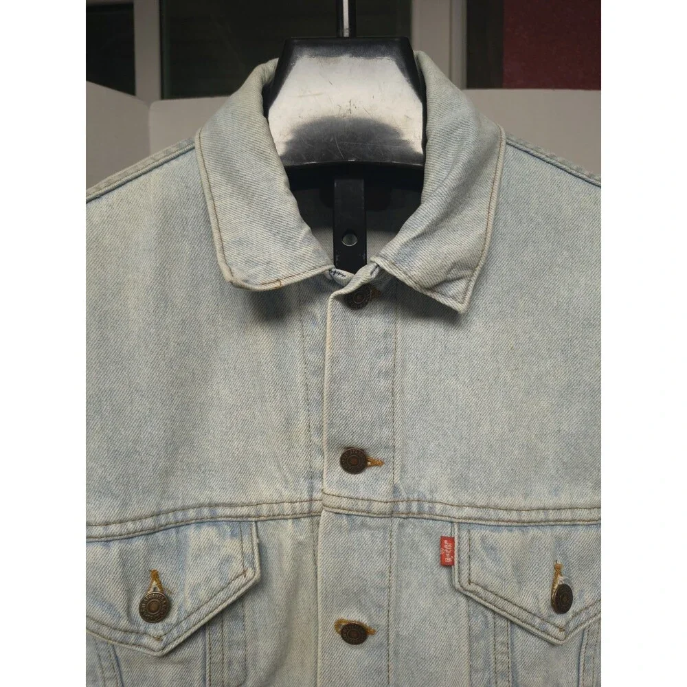 Vintage 1988 LEVI'S 70507 0234 Jean Jacket Size L USA Trucker Denim Light Blue